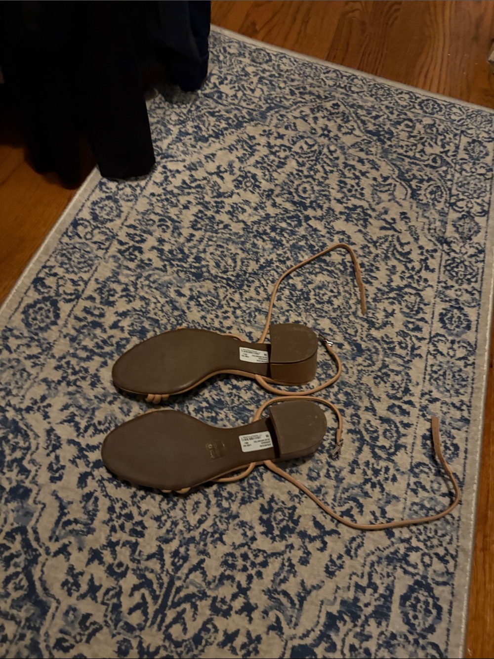 SCHUTZ Tan Strappy Wrap-Heel Sandals - Picture 2 of 3